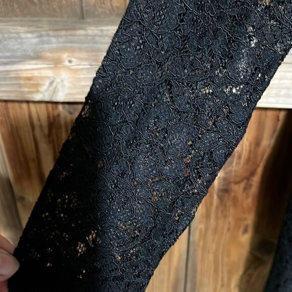 Diane von Furstenberg dress sheath black lace lined sheer  2 FIRM on PRICE - Picture 5 of 9